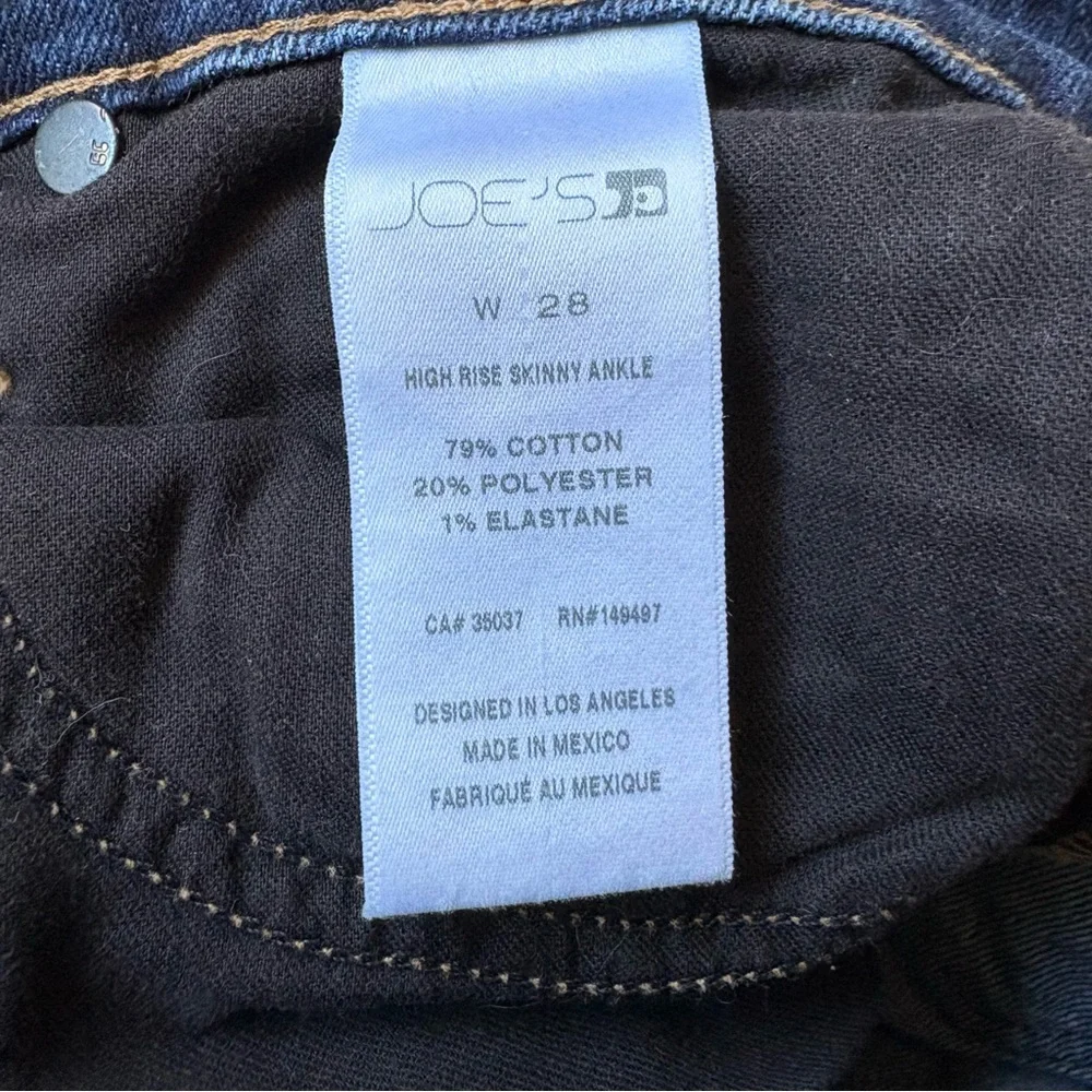 Joe’s Jeans High Rise Skinny Ankle Jeans Sz 28 Dark Wash